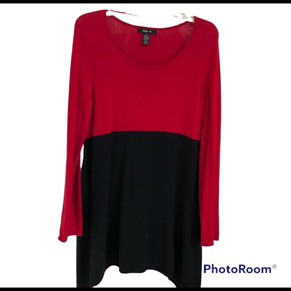Style & Co Sweater Dress Red Tunic Dress Sz Medium